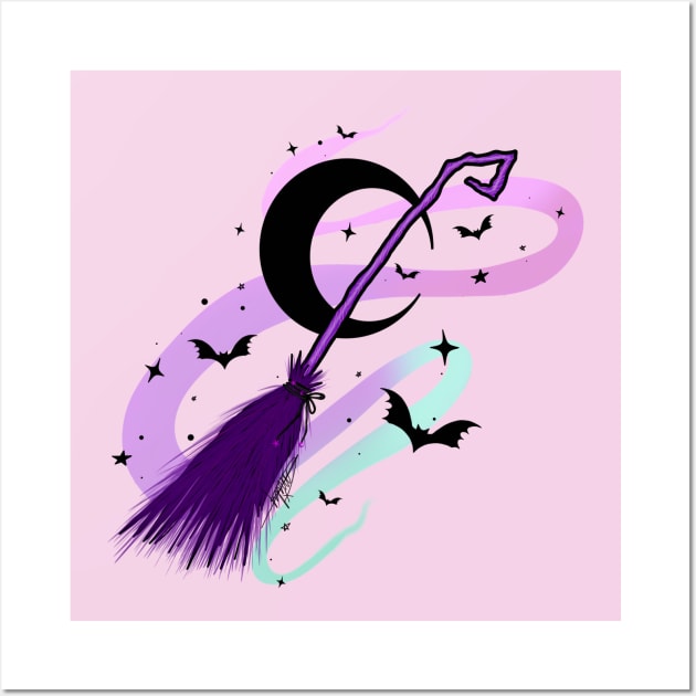 Pastel witch broom Wall Art by CraftKrazie